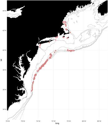 Northern Shortfin Squid (Illex illecebrosus) Fishery Footprint on the Northeast US Continental Shelf